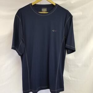 Greg Norman for Tasso Elba Dark Blue Play Dri Detailed Tee Shirt  Large